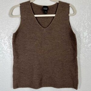 Eileen Fisher Brown Knit Sleeveless Top sz. S
